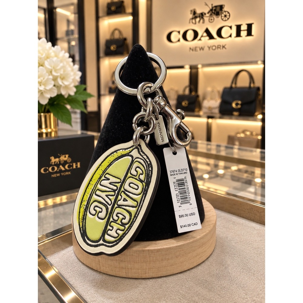 #20 Coach lemon NY bag charm nwt